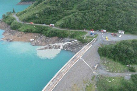 Die Unfallstelle aus der Luft. (Foto: PI Lech) Die Unfallstelle aus der Luft. (Foto: PI Lech)