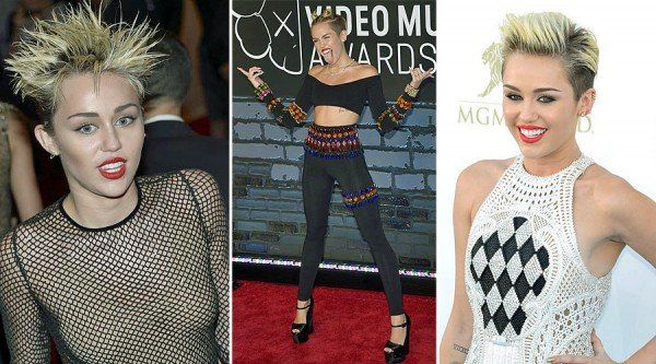 Miley stylt ihre Haare nach Lust und Laune (Fotos: EPA)