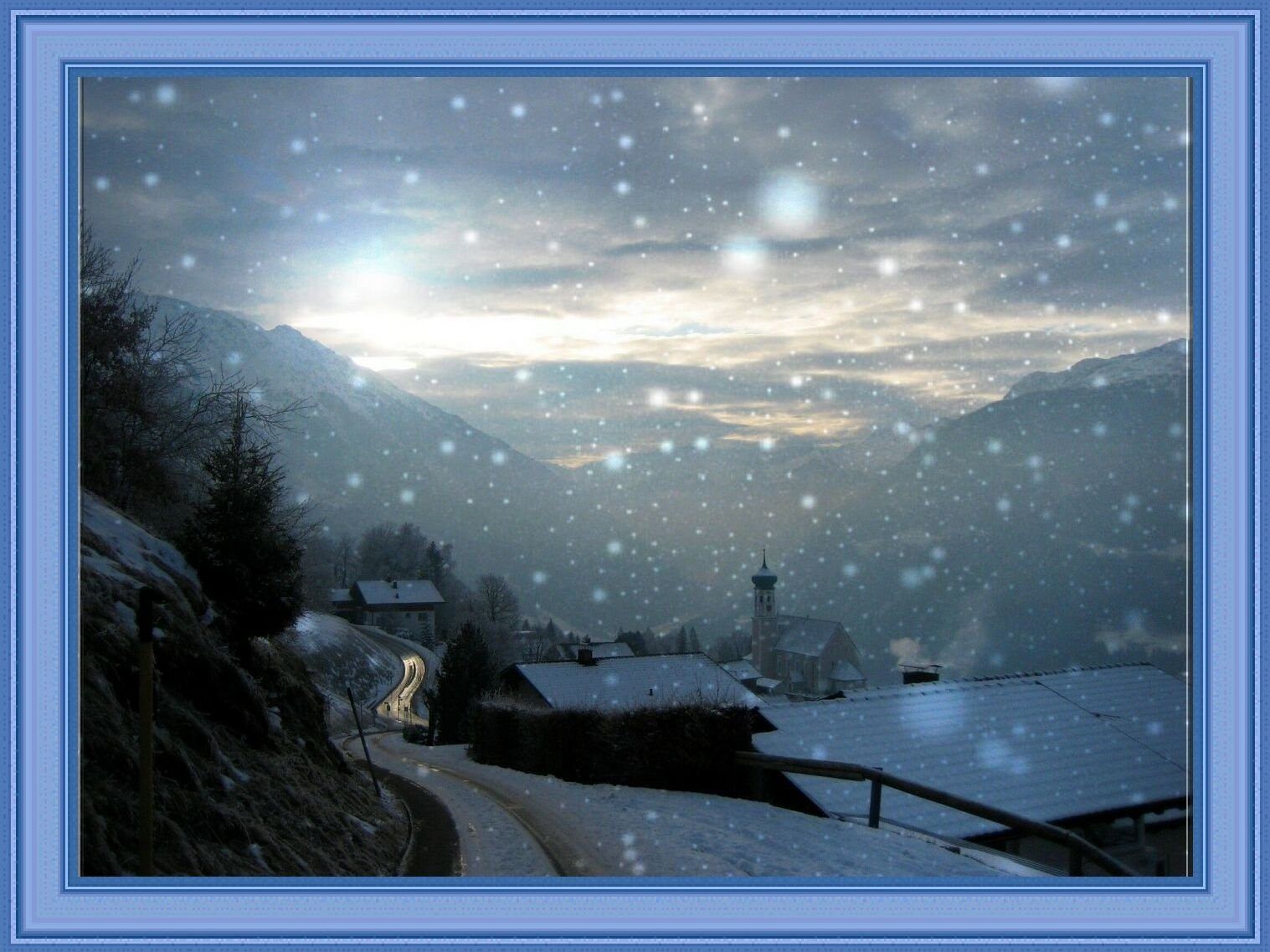 Schneefall in Bartholomäberg