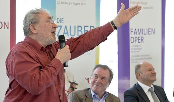 Komponist Heinz Karl Gruber (l.) mit Intendant David Pountney, Festspiel-Präsident Hans-Peter Metzler. Foto: APA/ Neubauer Komponist Heinz Karl Gruber (l.) mit Intendant David Pountney, Festspiel-Präsident Hans-Peter Metzler. Foto: APA/ Neubauer