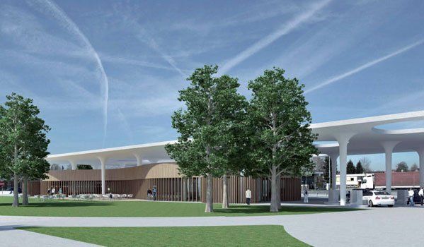 Renderings Raststätte Hörbranz, Rastplatz, Autobahnzollamt. Quelle: Rhomberg Renderings Raststätte Hörbranz, Rastplatz, Autobahnzollamt. Quelle: Rhomberg