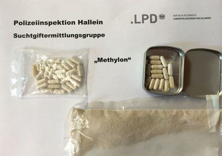 Vorwiegend Methylon ließ sich der Hallein zustellen. (c) Polizei Salzburg Vorwiegend Methylon ließ sich der Hallein zustellen. (c) Polizei Salzburg