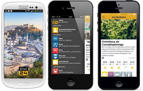 Die App von SALZBURG24 in neuem Design. Die App von SALZBURG24 in neuem Design.