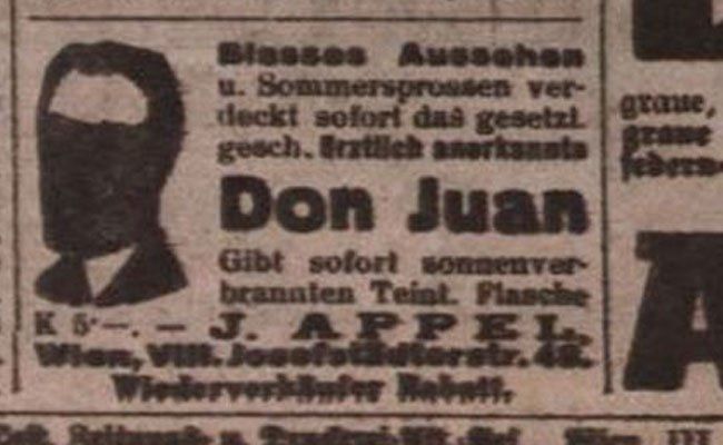 Die Annonce zum Bräunungsmittel anno 1918 - Österreichische Nationalbibliothek