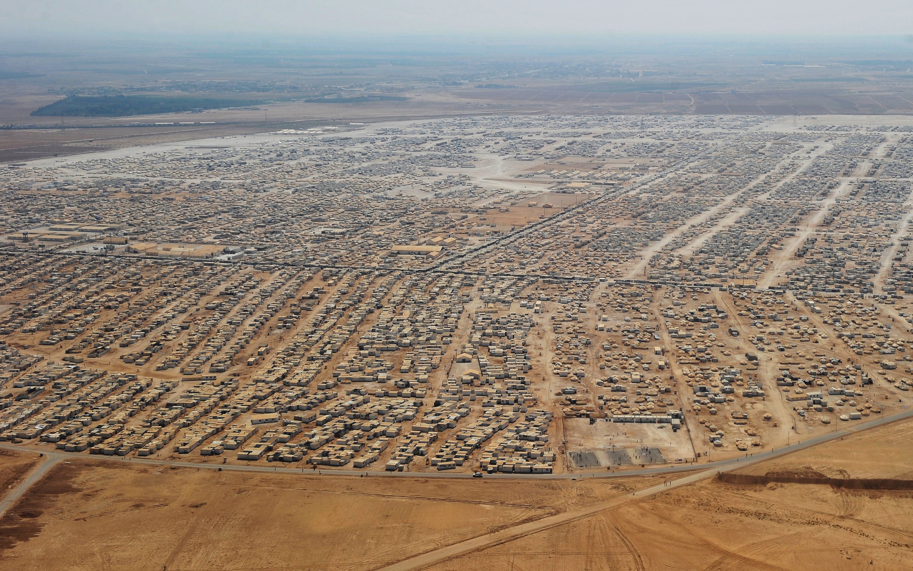 Das Lager Zaatari aus der Luft 2013. Das Lager Zaatari aus der Luft 2013.