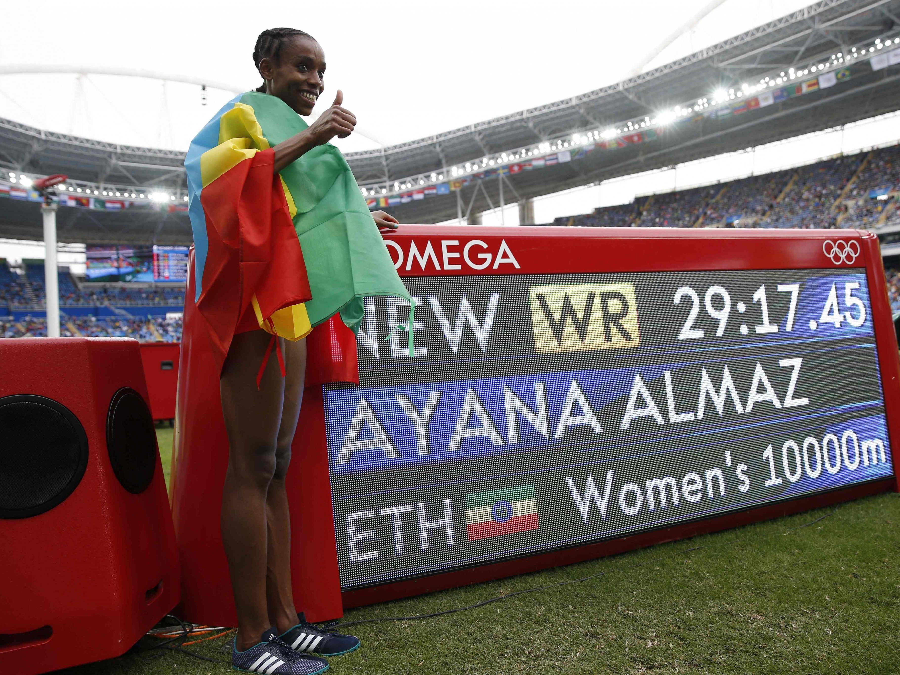 Almaz Ayana lief mit einem Fabel-Weltrekord zu Olympia-Gold über 10.000 Meter.