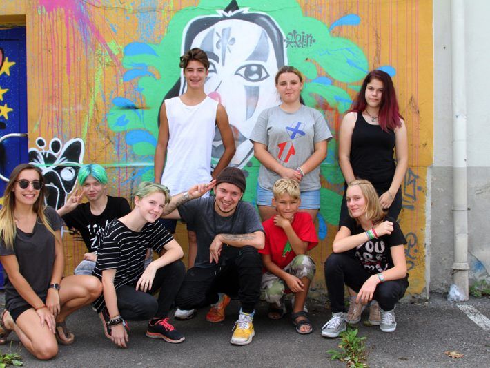 Vor allem viel Spaß mit vielen bunten Farben hatten die Teilnehmer beim Graffiti-Workshop beim Planet.