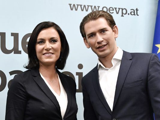 ÖVP-Generalsekretärin Elisabeth Köstiner mit Parteiobmann Sebastian Kurz.