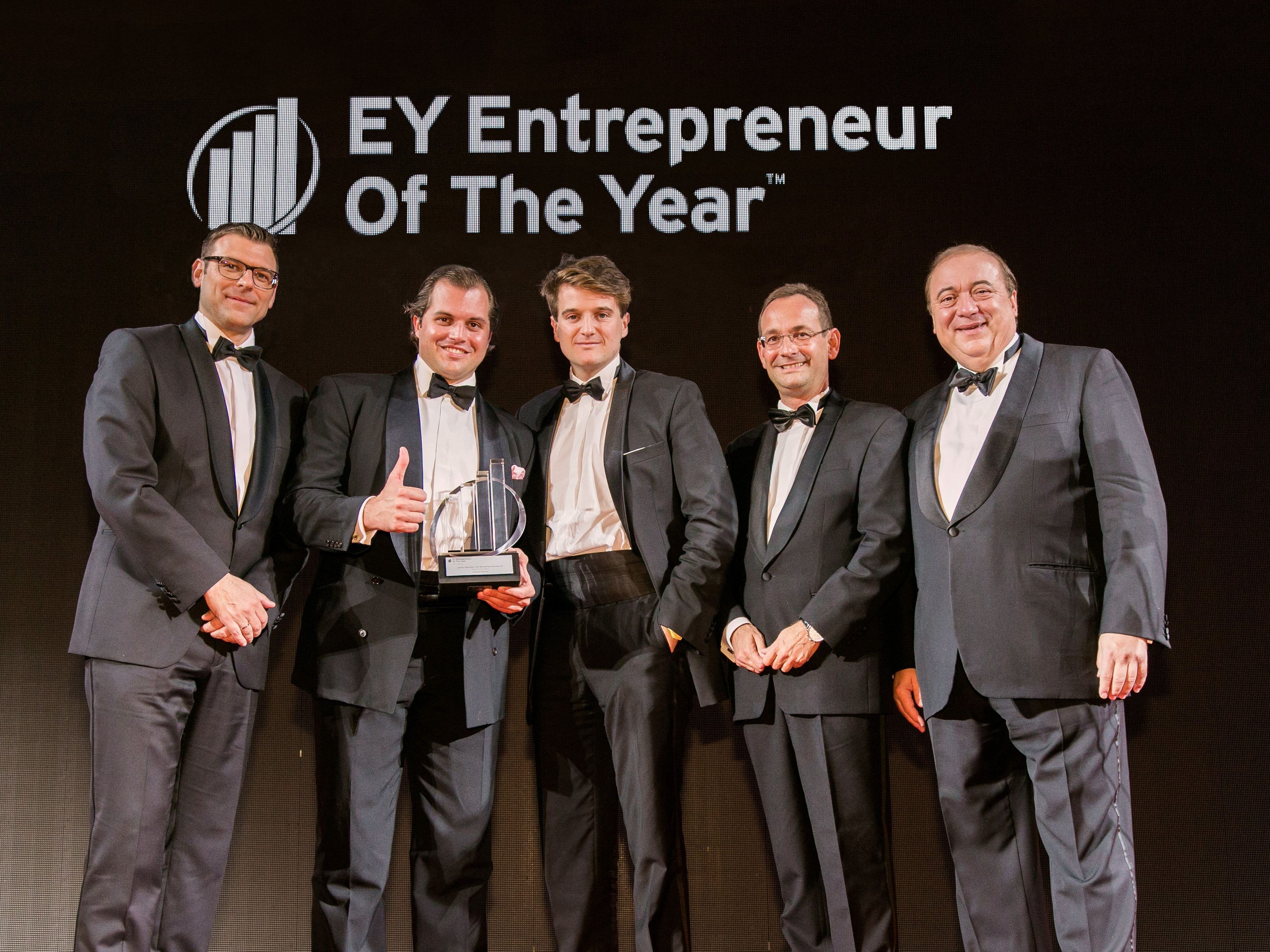 Lorenz Edtmayer und Maximilian Nimmervoll wurden mit dem Entrepreneur of the Year-Award ausgezeichnet.