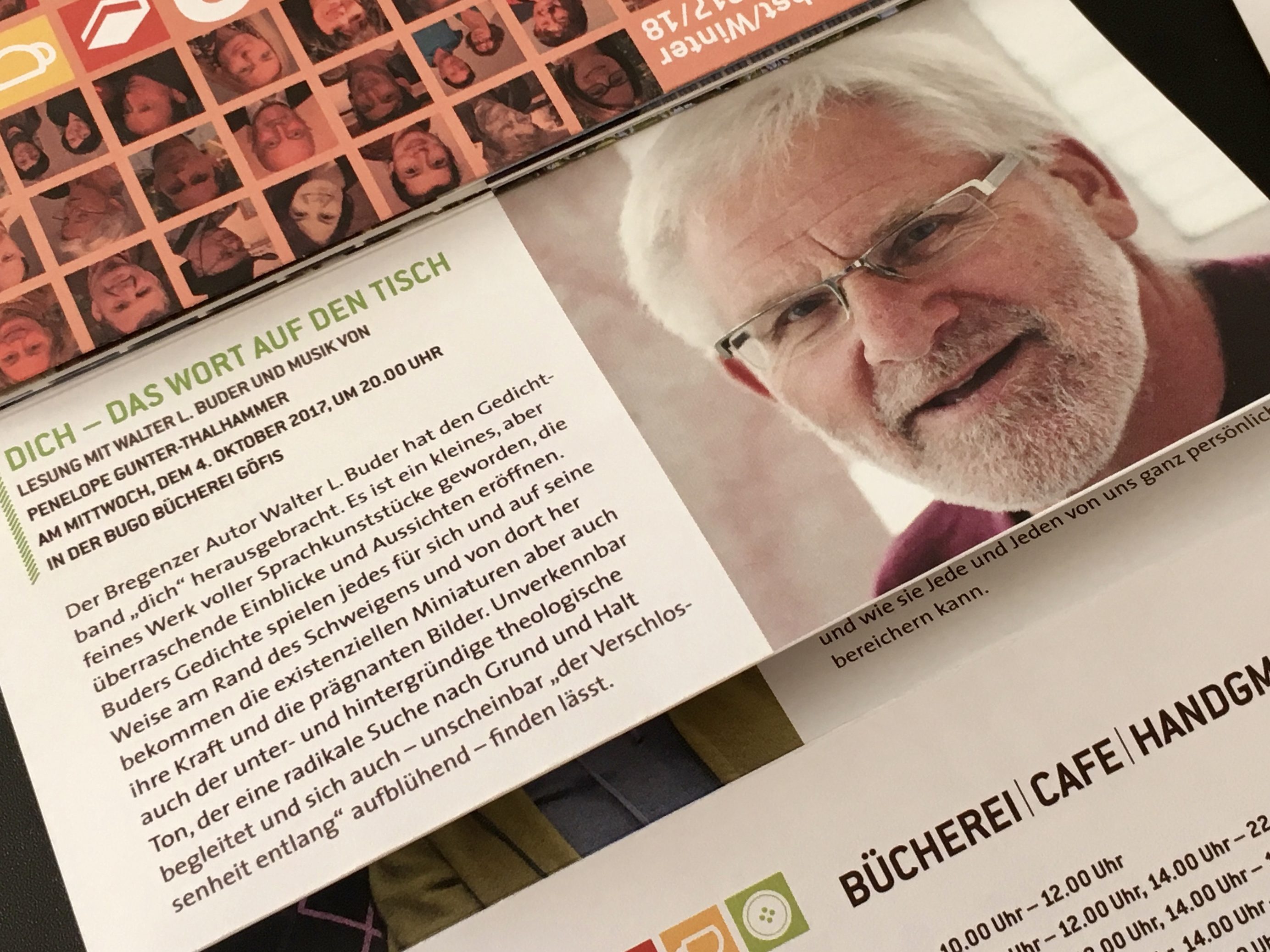 2Lyrik ist die perfekte Textform für unsere schnelllebige Zeit" ist Walter L. Buder überzeugt.