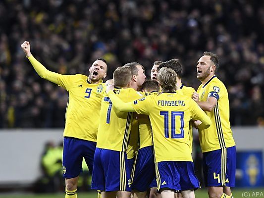 Jubel bei Überraschungssieger Schweden