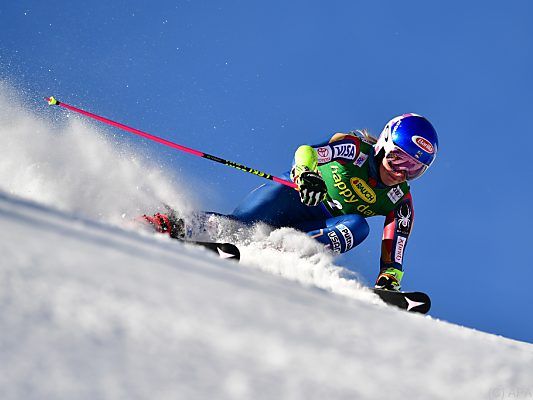 Shiffrin hat 0,21 Sekunden Vorsprung auf die Slowakin Vlhova