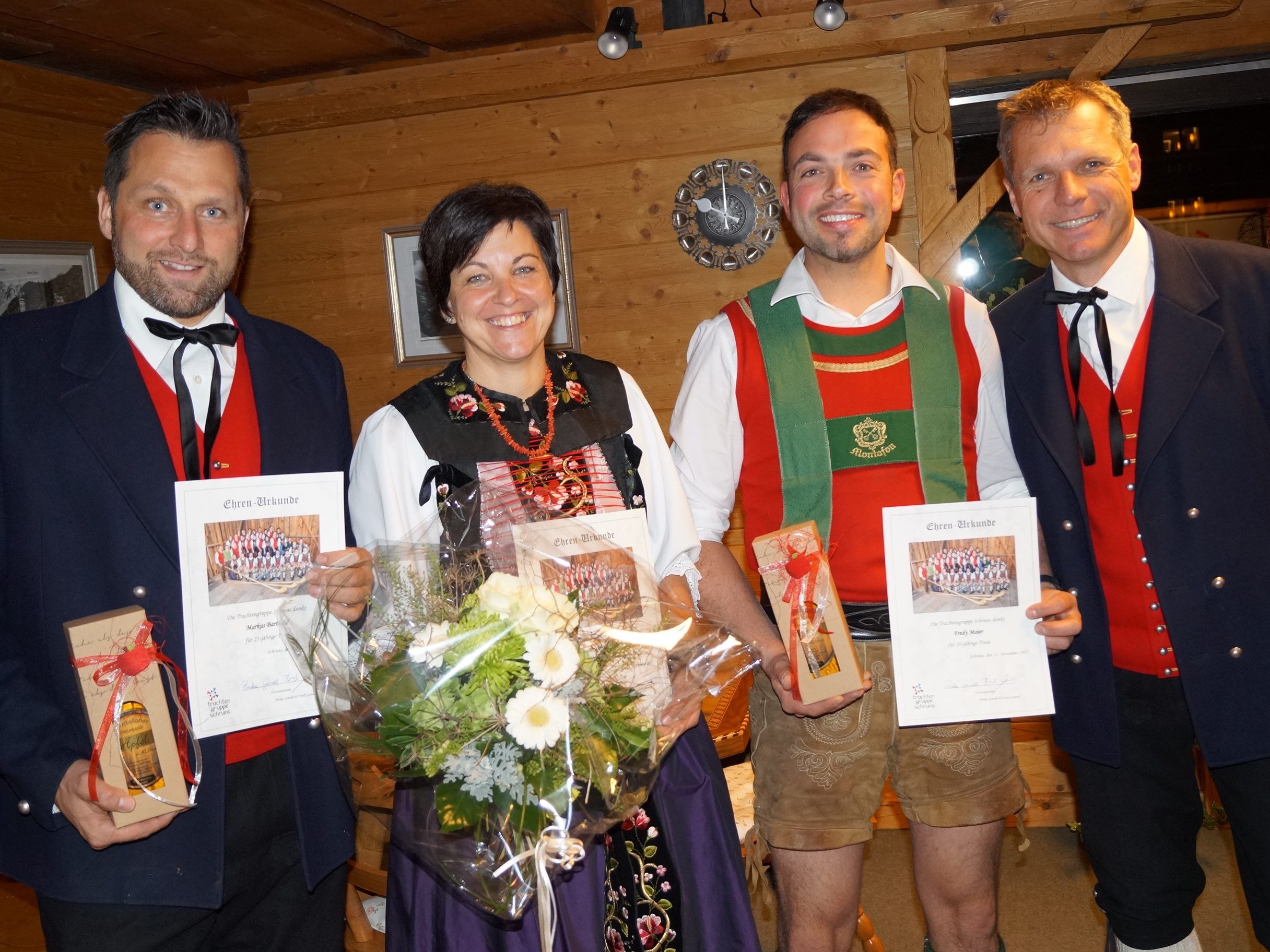 vlnr. Markus Barthold, Priska Ganahl, Fredy Maier, Fredy Ganahl