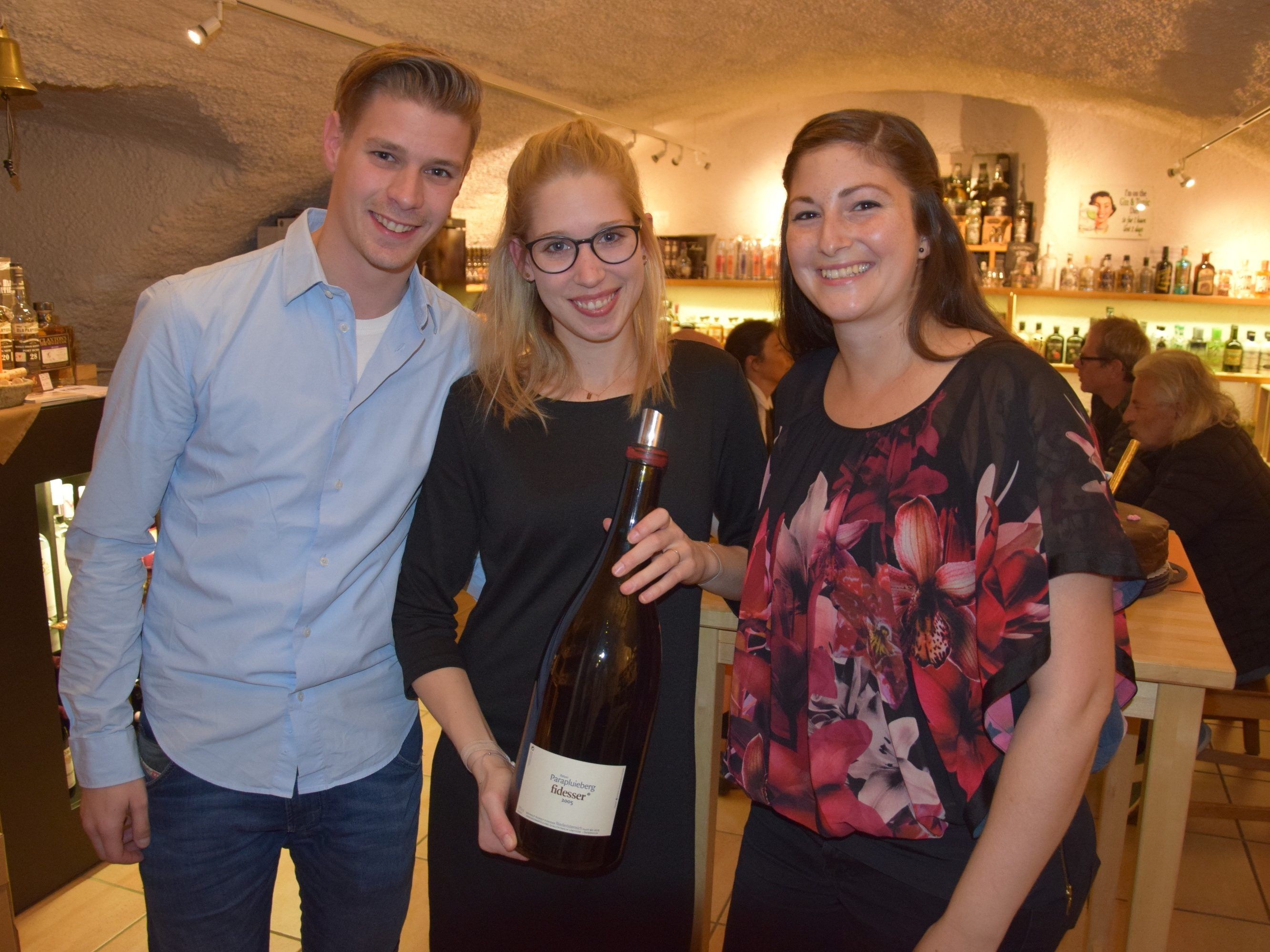 Besuch aus dem Weinviertel: Maximilian Pabst, Sophie Fidesser (Weingut Fidesser) und Alexandra Kreutz