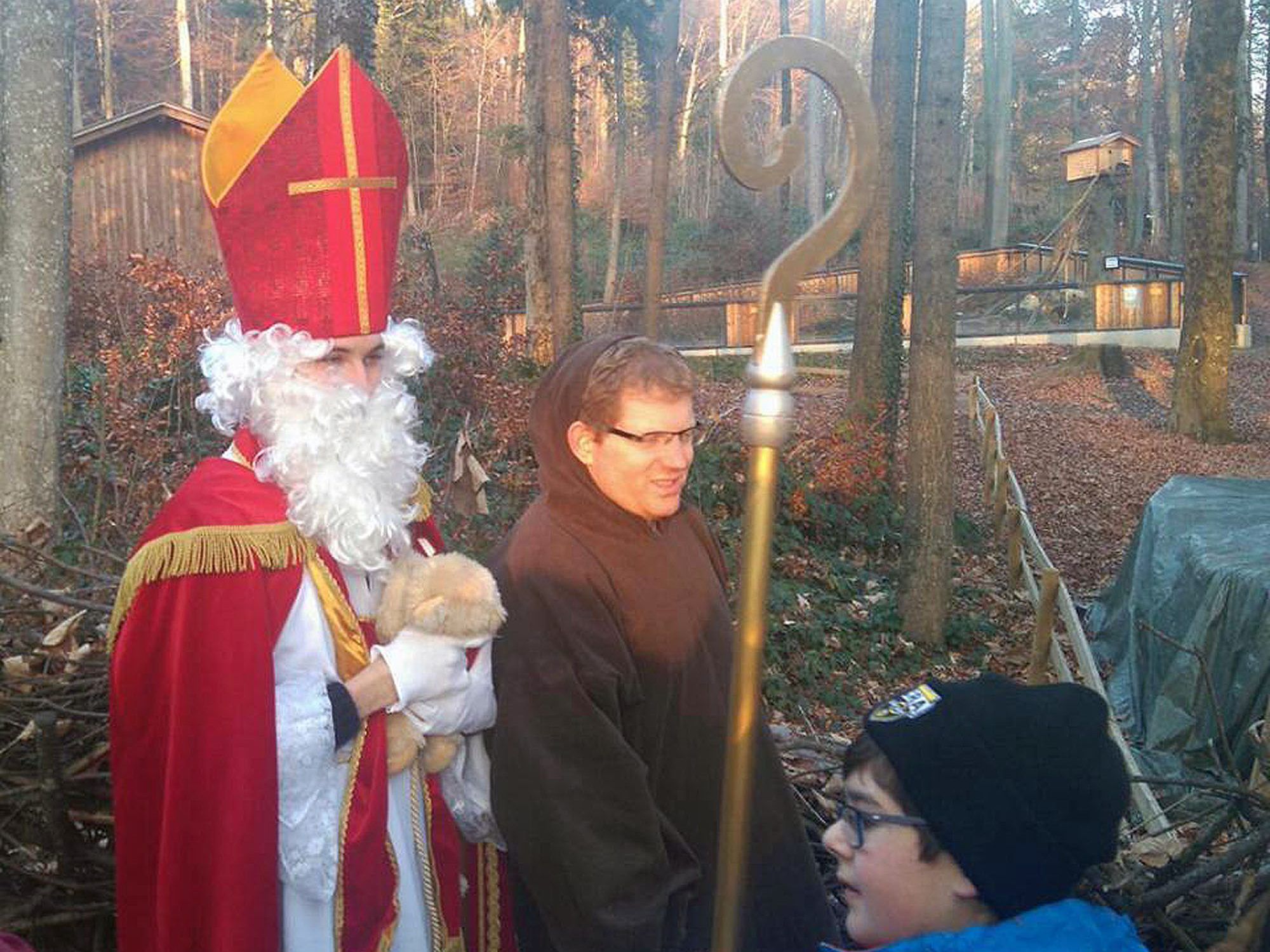Der Nikolaus schaut auch heuer im Wildpark-Kiosk in Feldkirch vorbei.