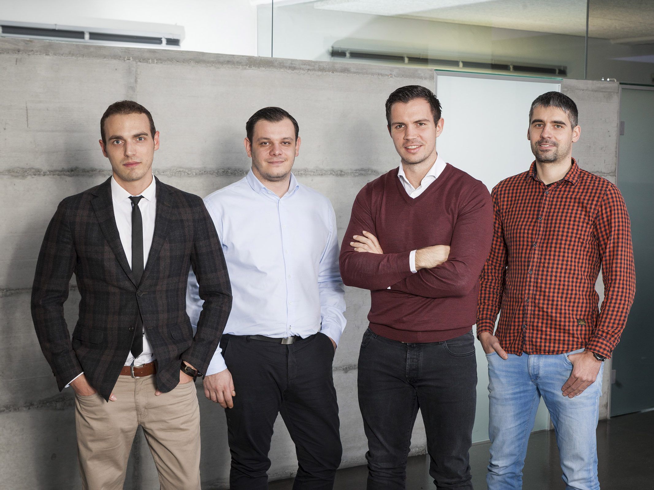 Das Führungs-Team von TOWA: Matteo Ender (Creative Director), Marko Tovilo (Geschäftsführer), Florian Wassel (Geschäftsführer) und Benjamin Meier (Leiter Entwicklung - v.l.). Das Führungs-Team von TOWA: Matteo Ender (Creative Director), Marko Tovilo (Geschäftsführer), Florian Wassel (Geschäftsführer) und Benjamin Meier (Leiter Entwicklung - v.l.).