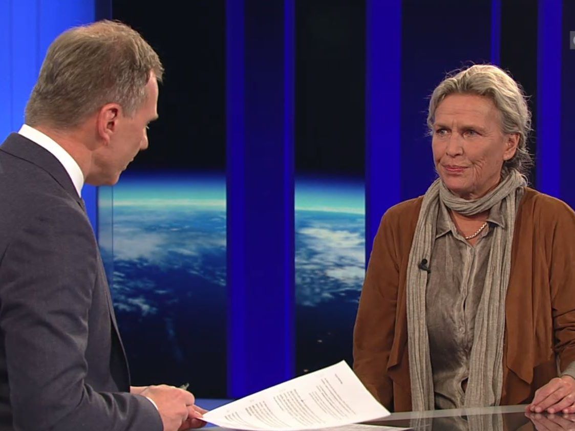 Nicola Werdenigg bei Armin Wolf in der "ZiB 2" am Mittwoch Abend.