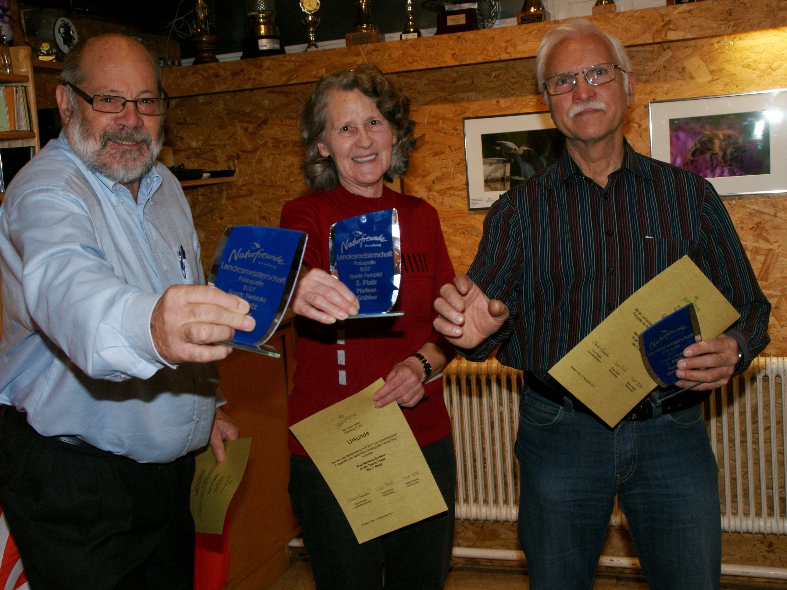 v.li. Walter Kegele, Marlene Grabher, Hartwig Riedmann