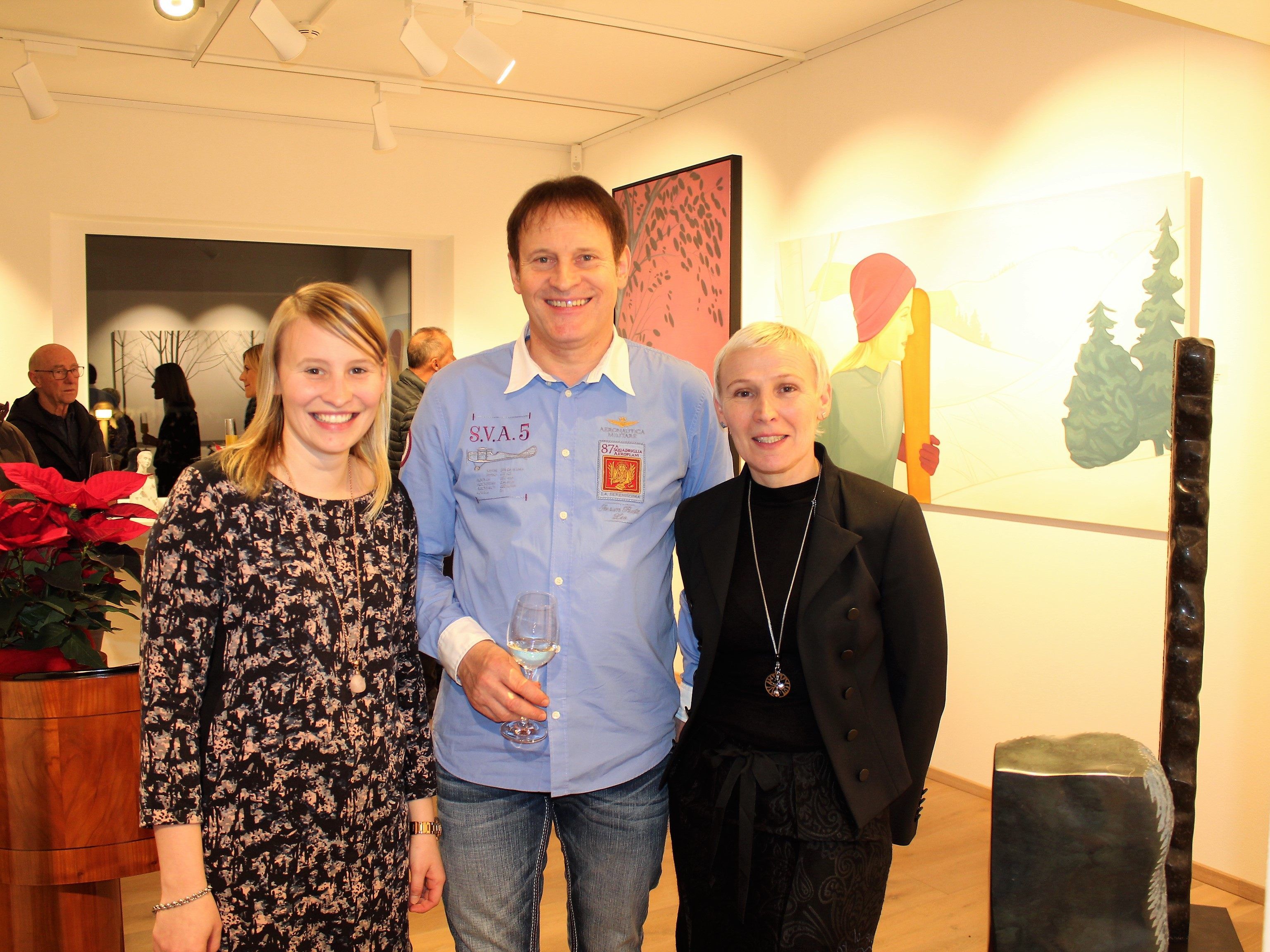 Gastgeber und Galeristen: Yvonne, Werner und Carmen Böhler. Gastgeber und Galeristen: Yvonne, Werner und Carmen Böhler.