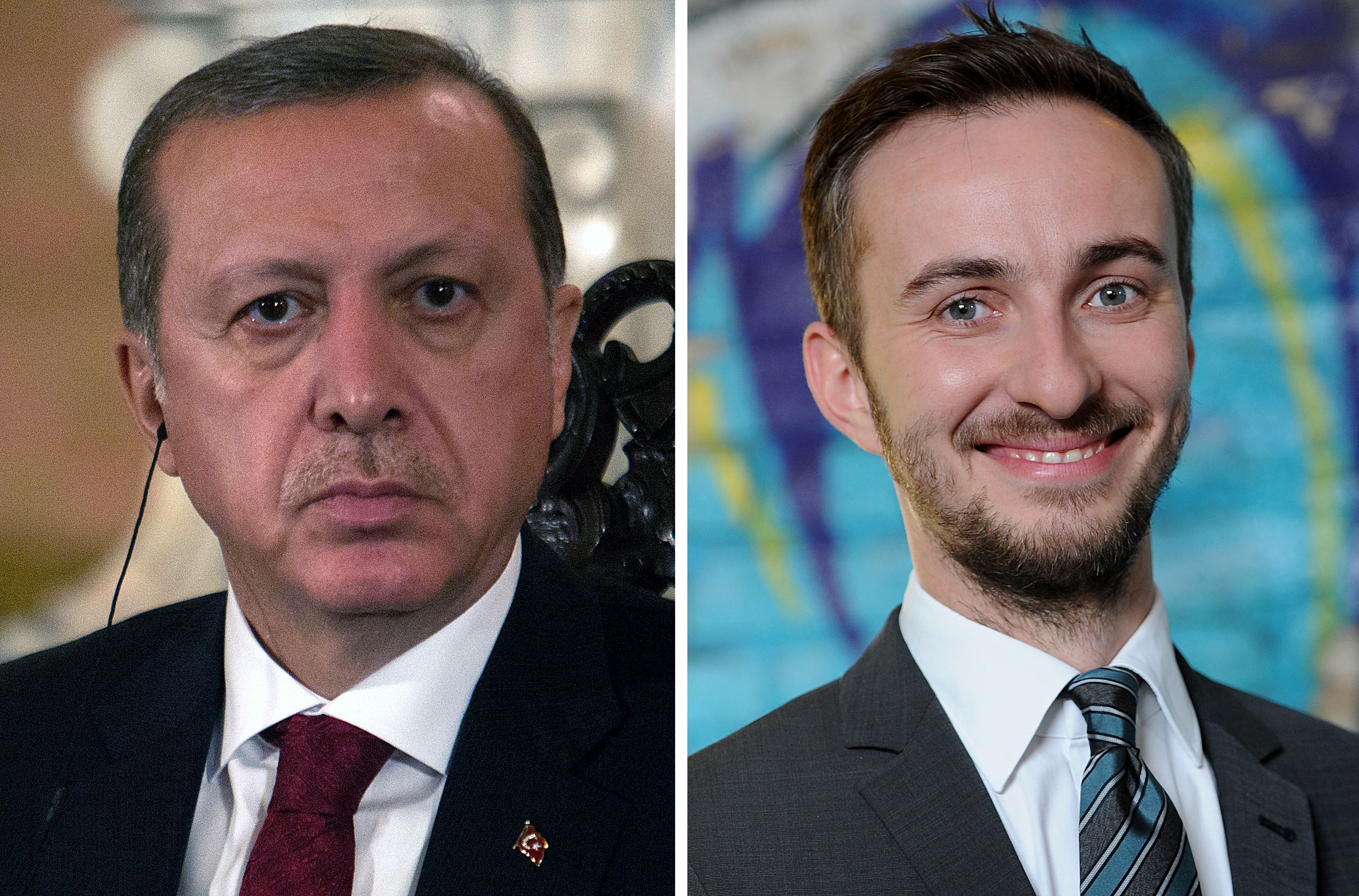 Recep Tayyip Erdogan und Jan Böhmermann. Recep Tayyip Erdogan und Jan Böhmermann.