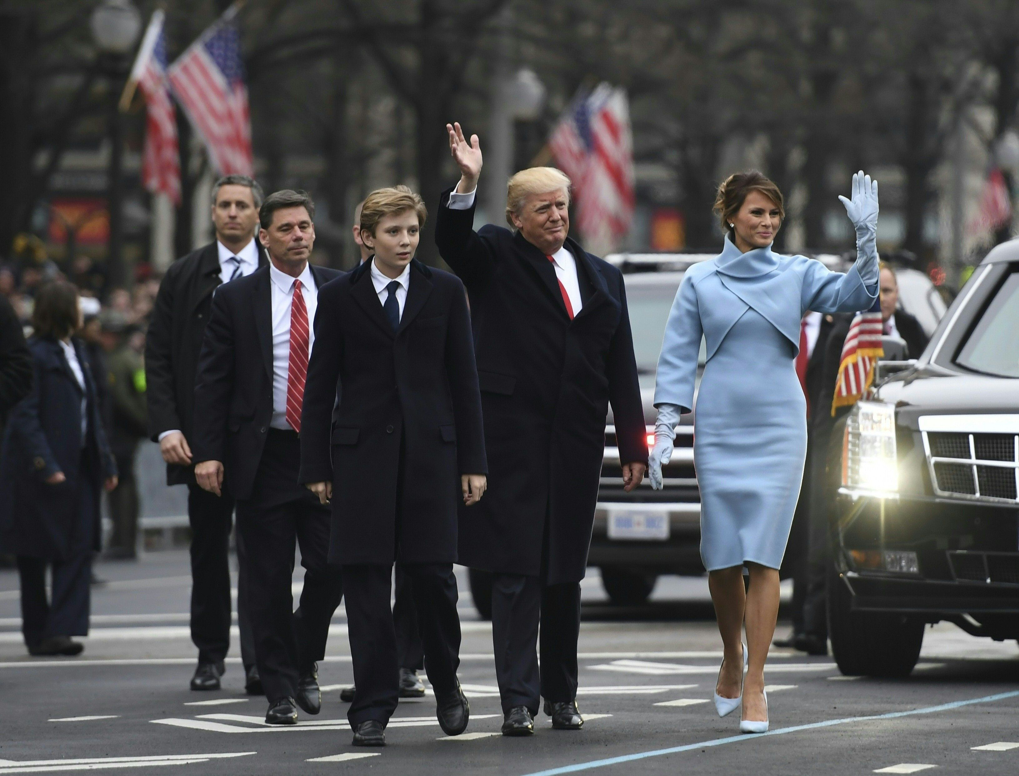 Die Trumps auf der Vereidigungsroute