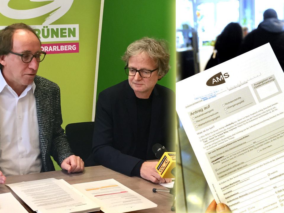 Johannes Rauch und Adi Groß kritisierten das Arbeitslosengeld Neu. Johannes Rauch und Adi Groß kritisierten das Arbeitslosengeld Neu.