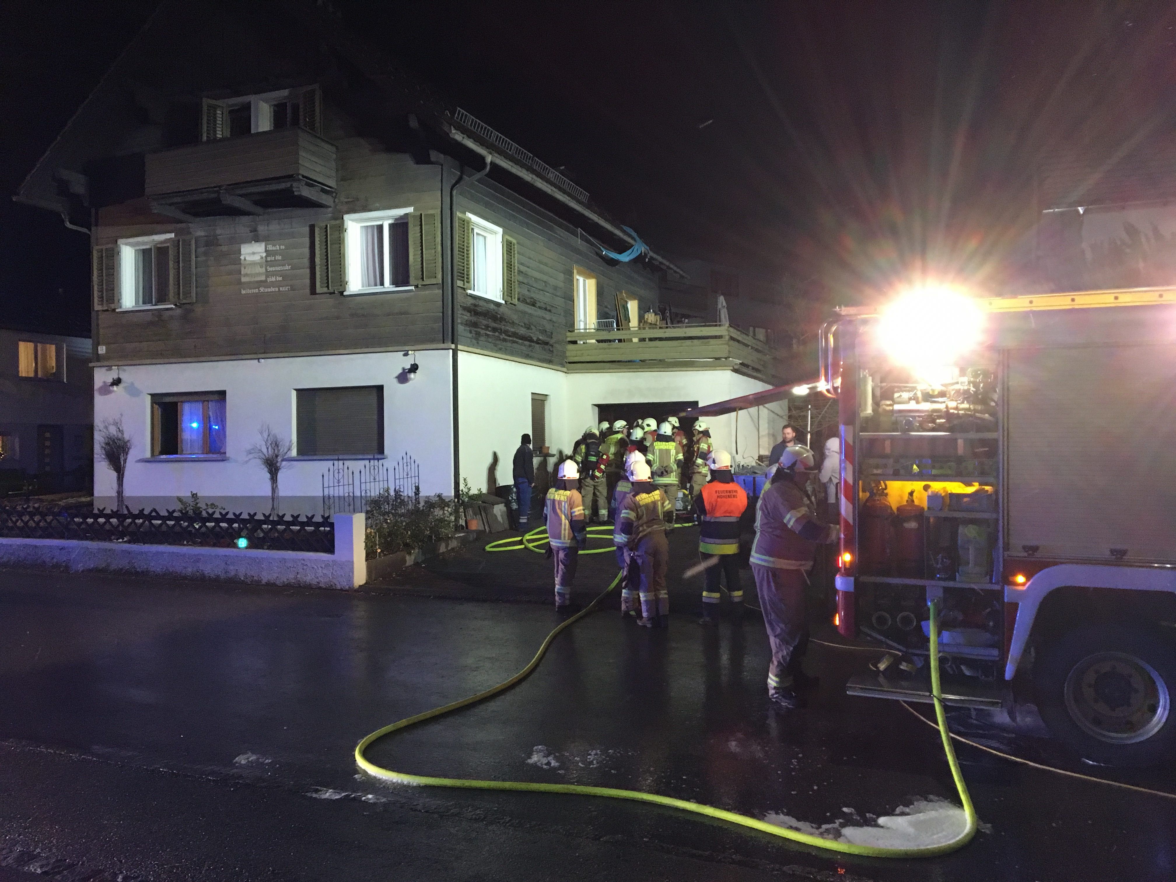 Die Feuerwehr Hohenems hatte den Brand rasch unter Kontrolle