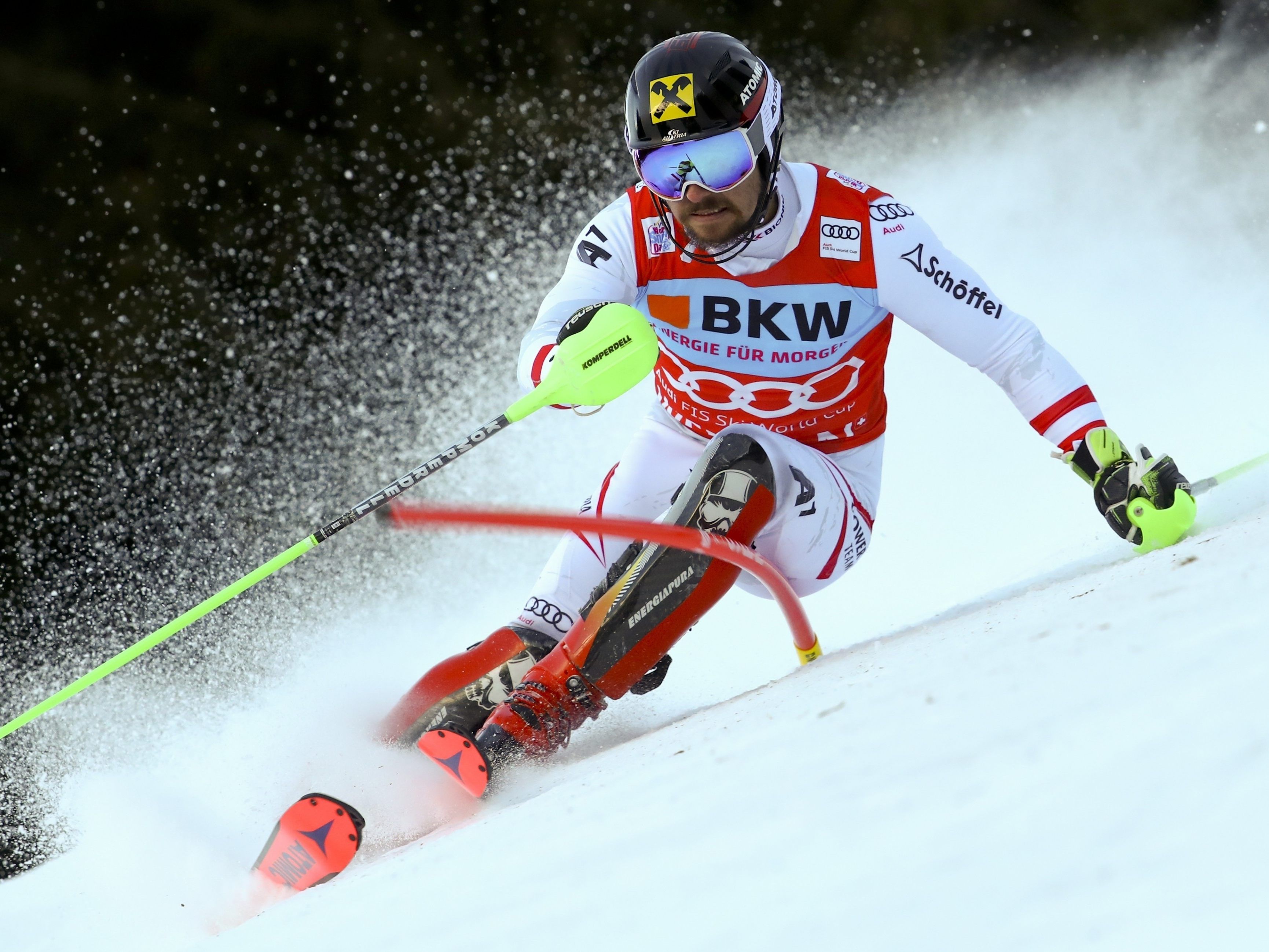 Hirscher führt nach dem ersten Durchgang in Wengen.