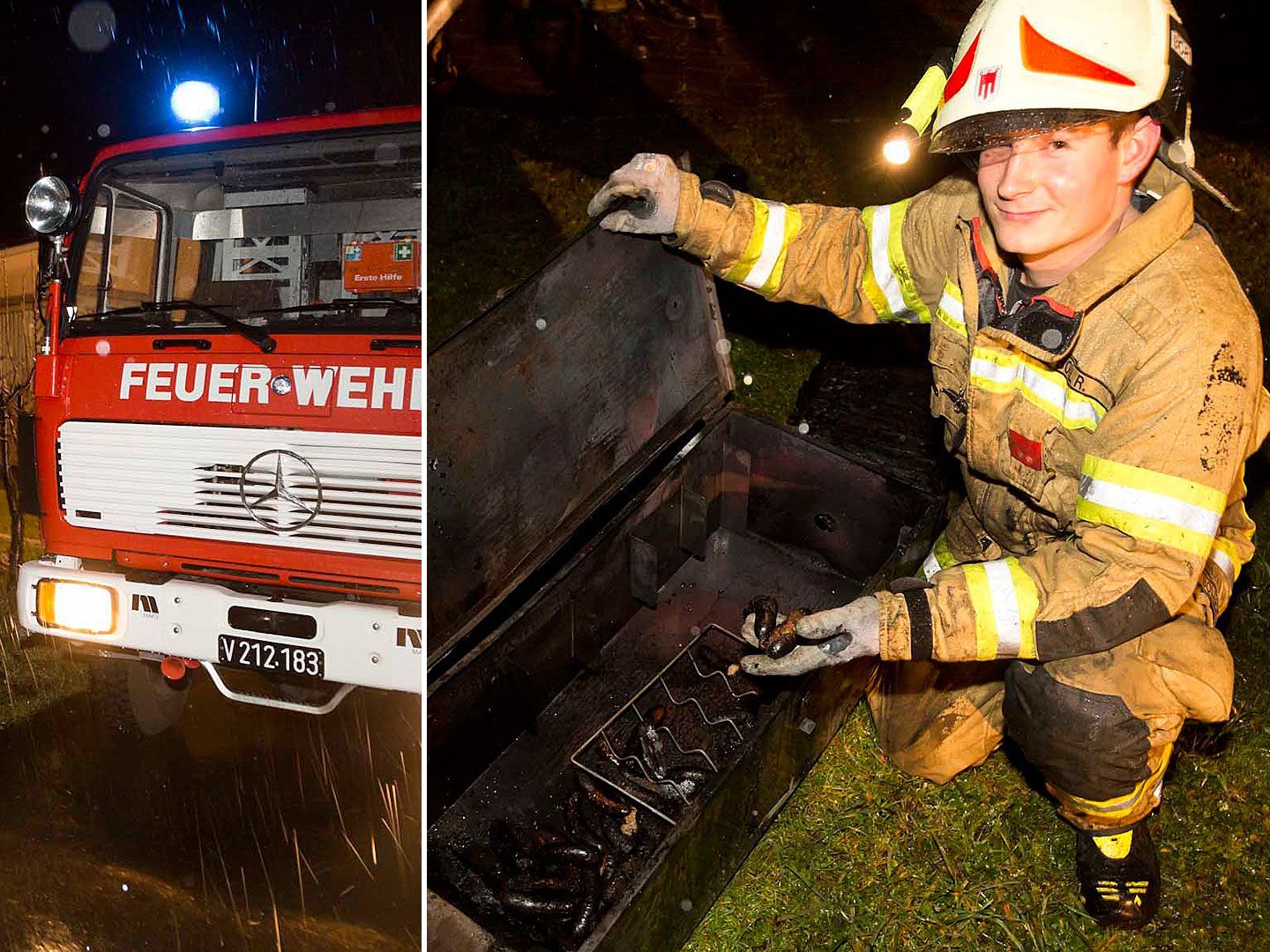 Geräucherte Würste steckten den Schuppen in Klaus in Brand.