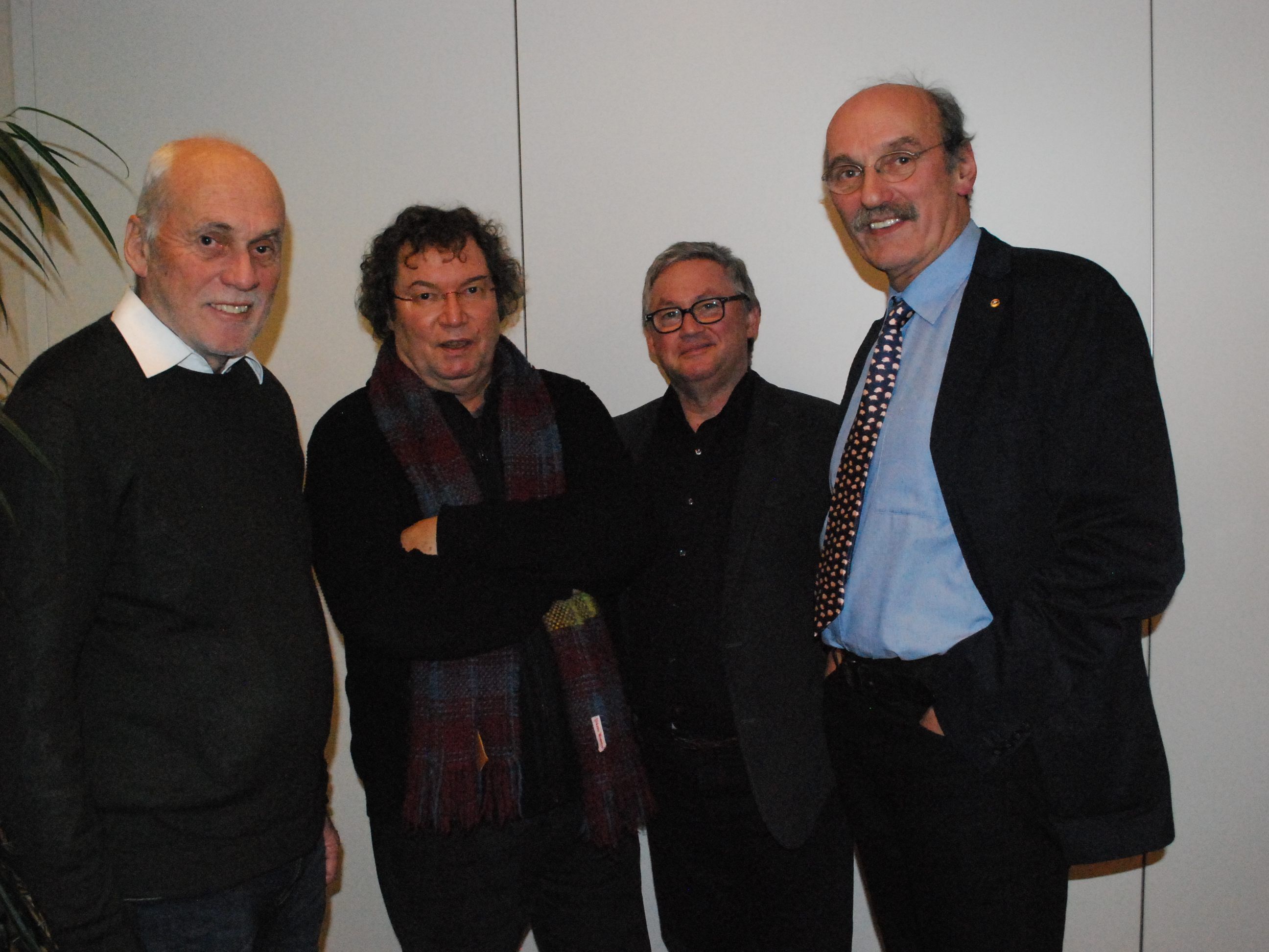 Manfred Hagen, Präsident Kiwanis-Club Dornbirn, Peter Niedermair, Referent, Werner Döring, Hans Dünser, beide Kiwanis-Club Dornbirn.