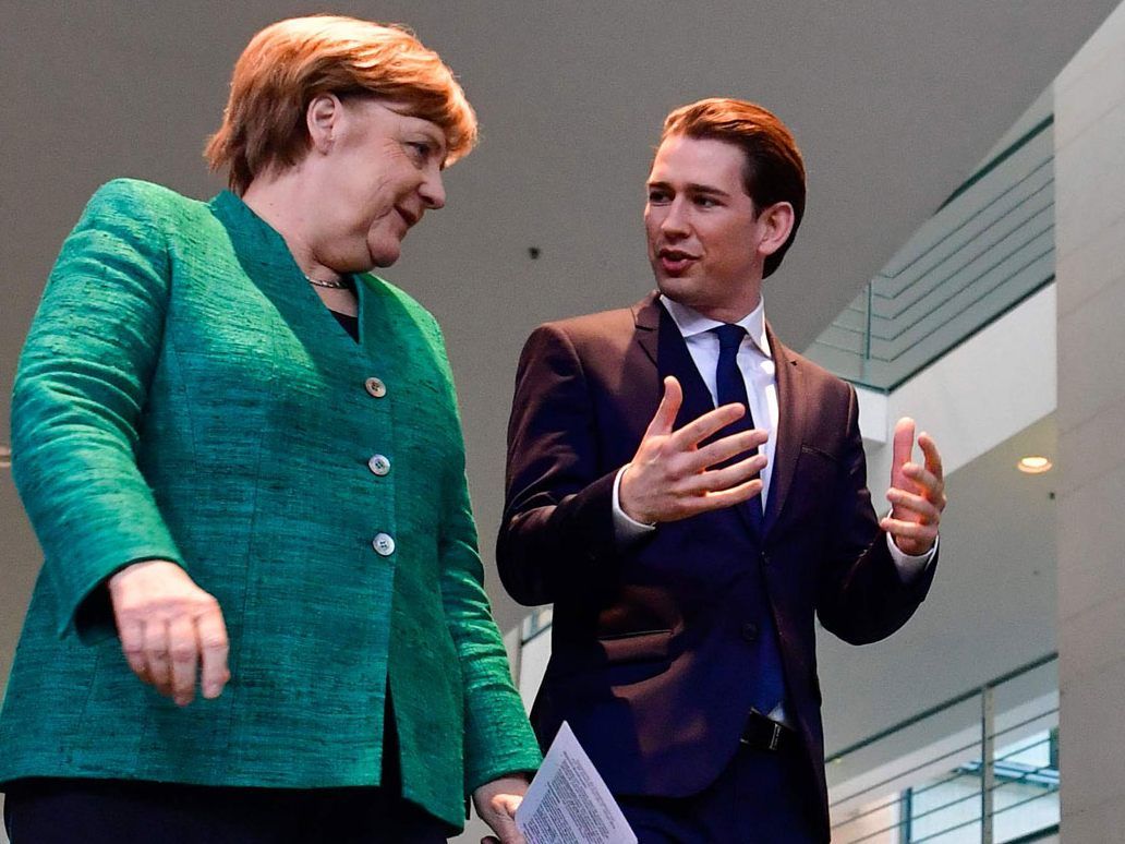 Sebastian Kurz auf Staatsbesuch bei Angela Merkel in Berlin.