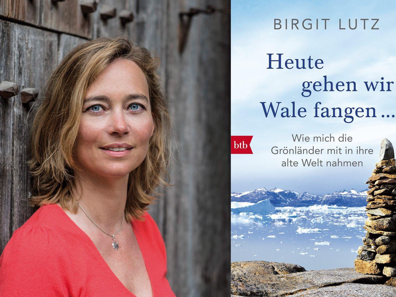 Grönland-Expeditionsleiterin Birgit Lutz mit der Neuerscheinung „Heute gehen wir Wale fangen...“ Grönland-Expeditionsleiterin Birgit Lutz mit der Neuerscheinung „Heute gehen wir Wale fangen...“