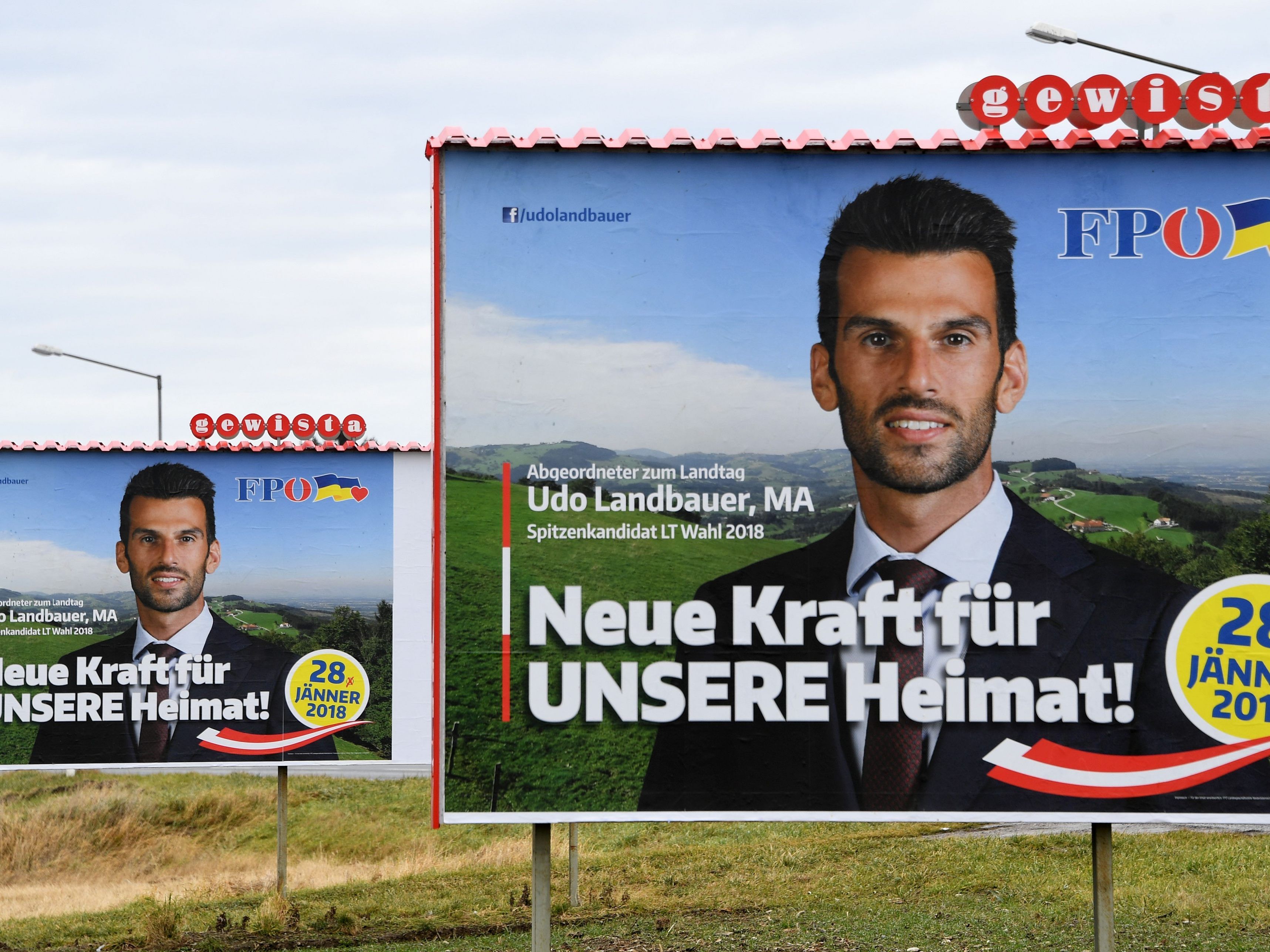Die FPÖ präsentierte ihre Plakate für die Landtagswahl in Niederösterreich.