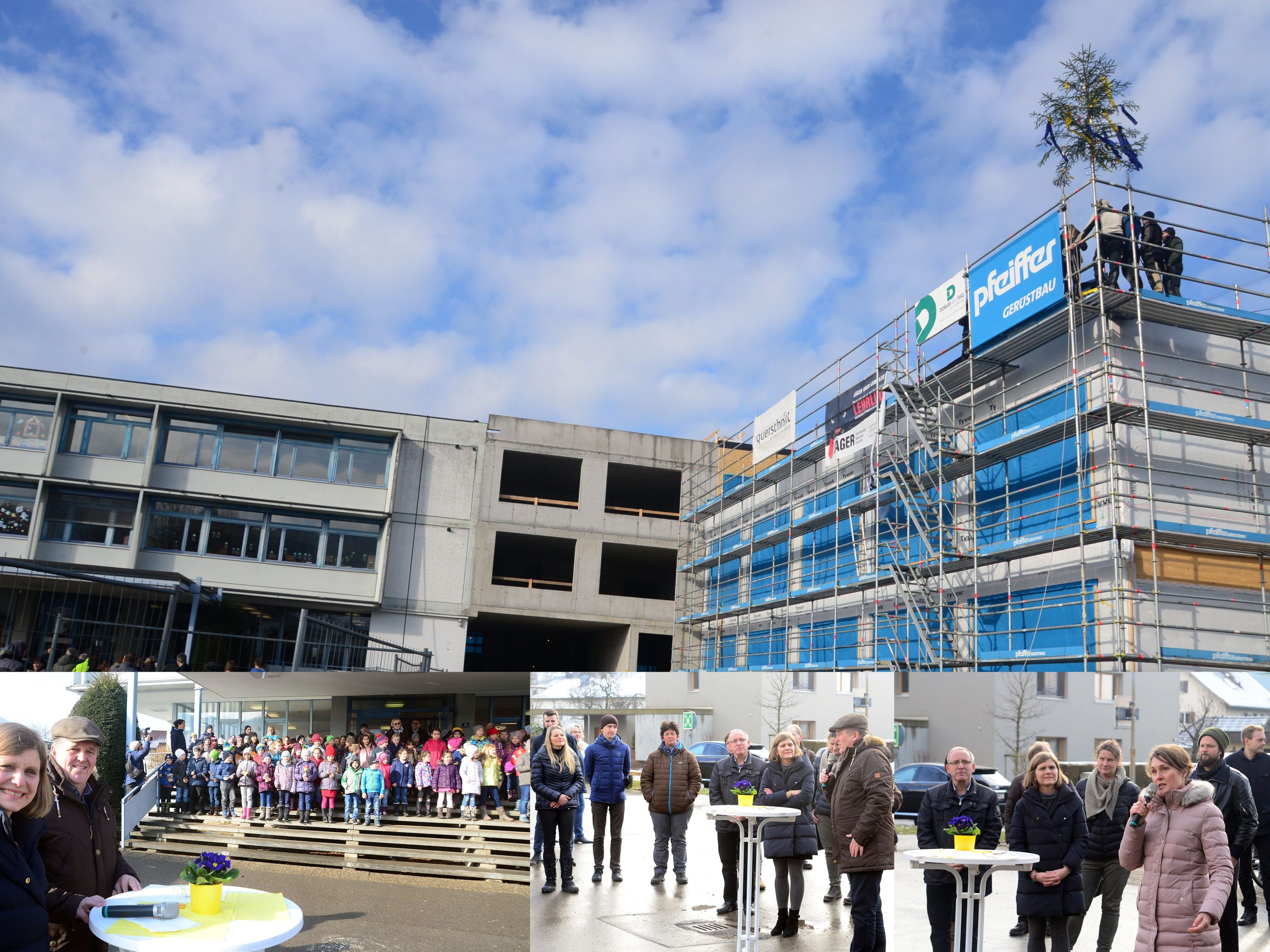 Firstfeier beim Bildungscampus Bütze in Wolfurt. Firstfeier beim Bildungscampus Bütze in Wolfurt.
