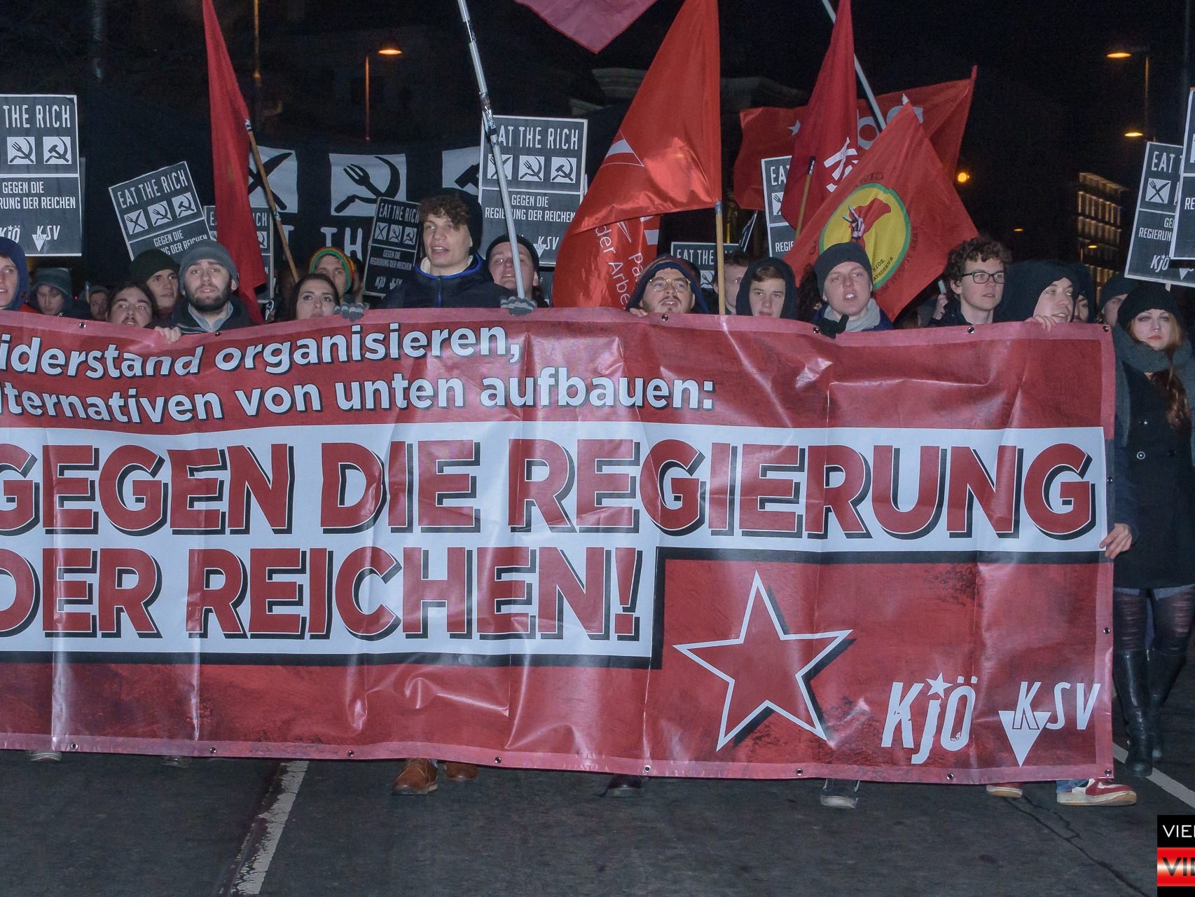 Eat the rich! Opernballdemo 2018 - Wien - 08.02.2018
