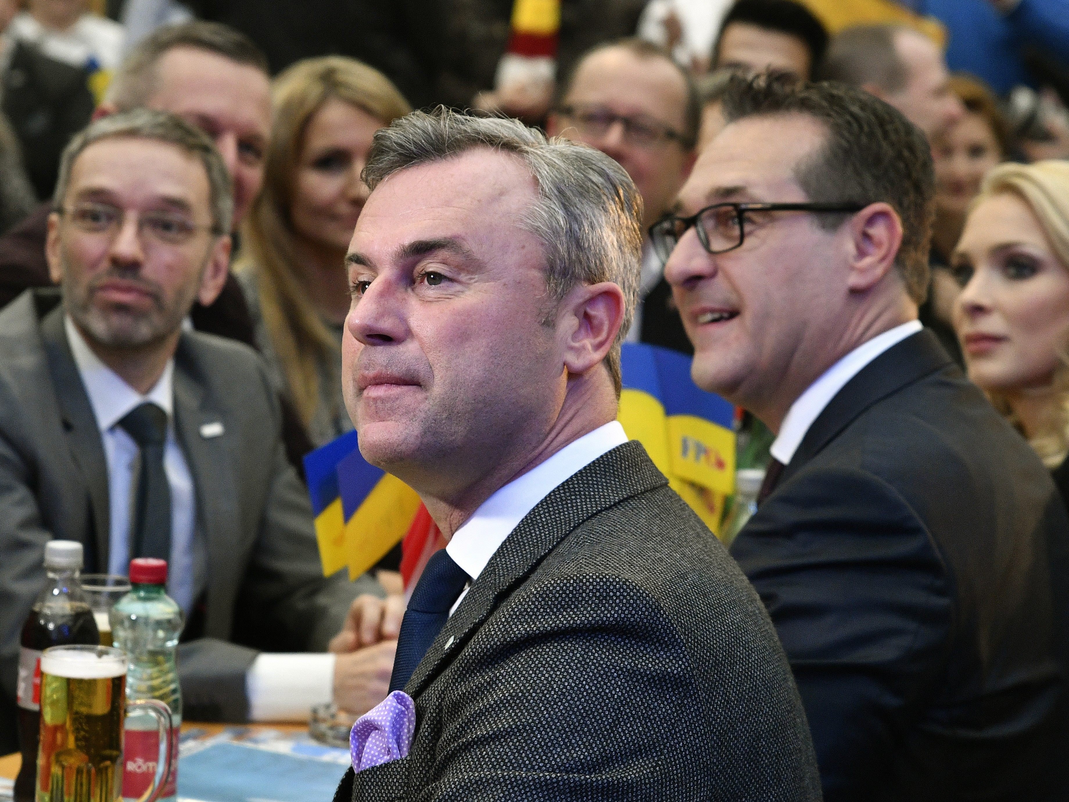 Die Spitze der Partei beim eujahrstreffen der FPÖ 2018.