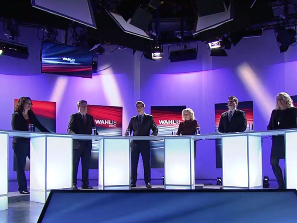Sieben von acht der Spitzenkandidaten waren bei der Diskussion im Landesstudio des ORF Tirol anwesend.