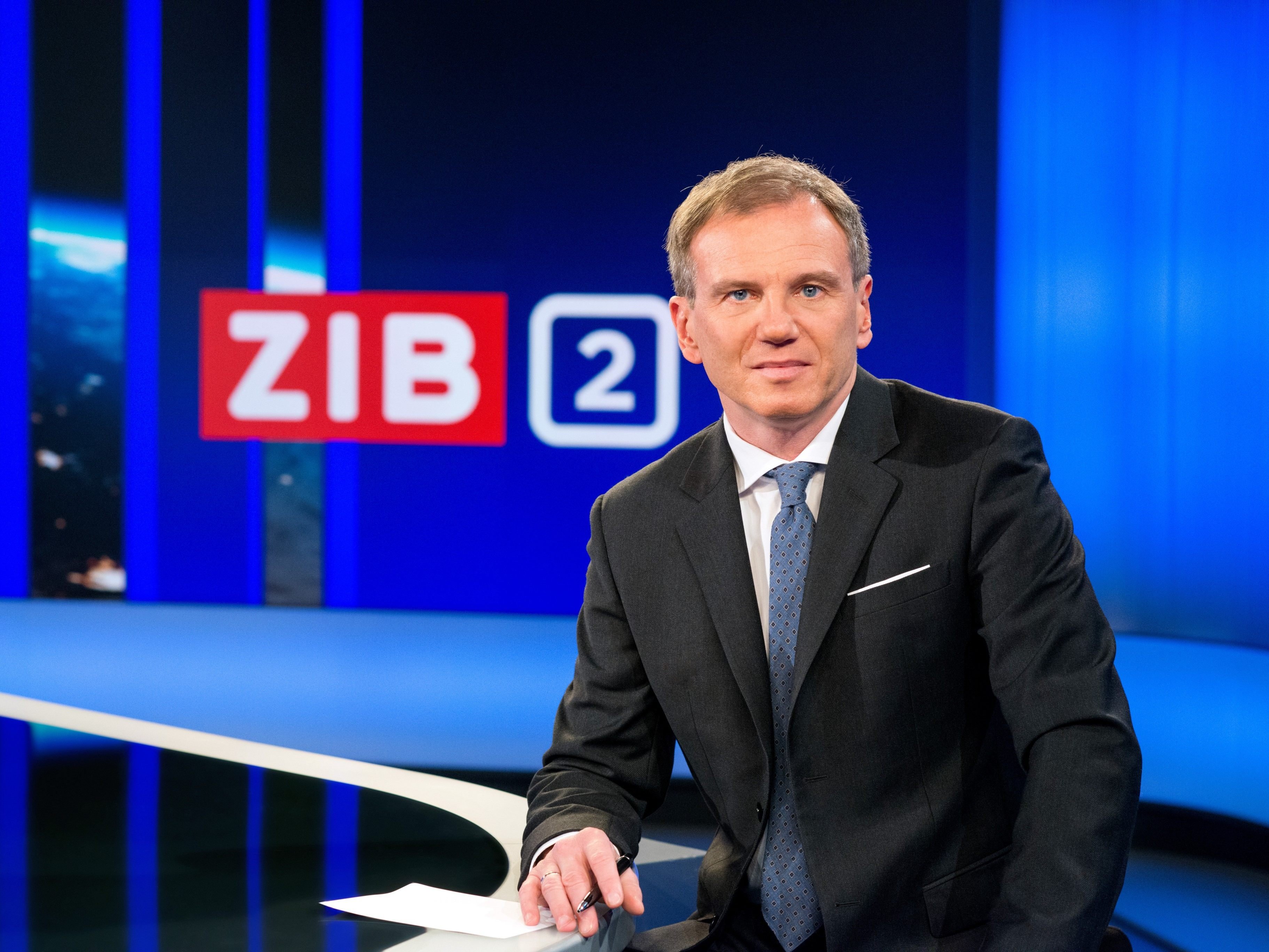Armin Wolf im 'Zib 2'-Studio. Armin Wolf im 'Zib 2'-Studio.