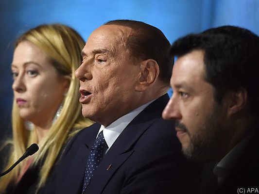 Berlusconi mit seinen Verbündeten