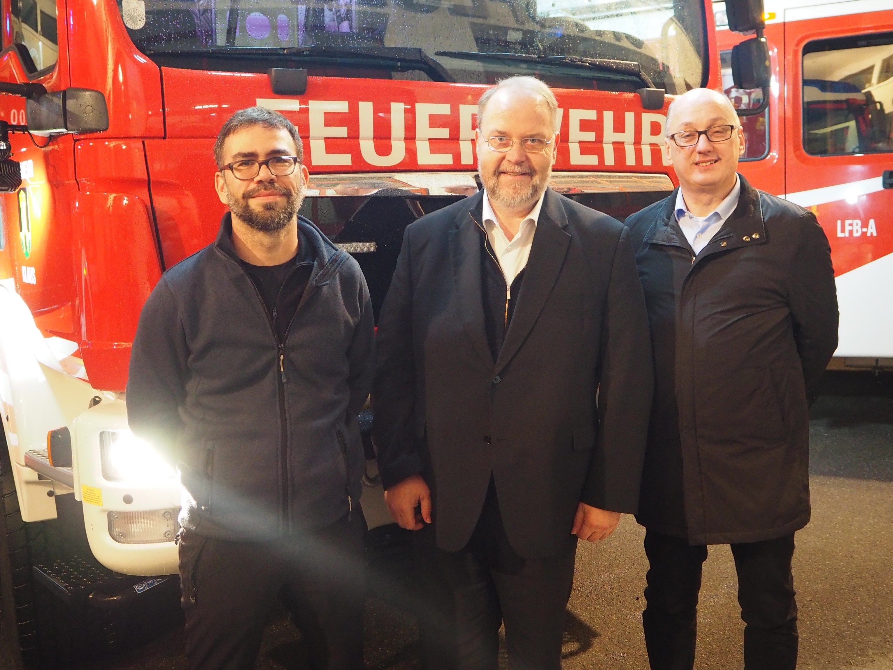 Kommandant Michael Moosbrugger, Bürgermeister Werner Müller, Zugskommandant Wolfgang Berchtel Kommandant Michael Moosbrugger, Bürgermeister Werner Müller, Zugskommandant Wolfgang Berchtel