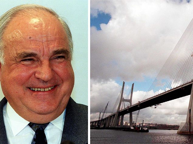 Am 29.03 wurde Helmut Kohl wieder gewählt und Europas größte Brücke eingeweiht. Am 29.03 wurde Helmut Kohl wieder gewählt und Europas größte Brücke eingeweiht.