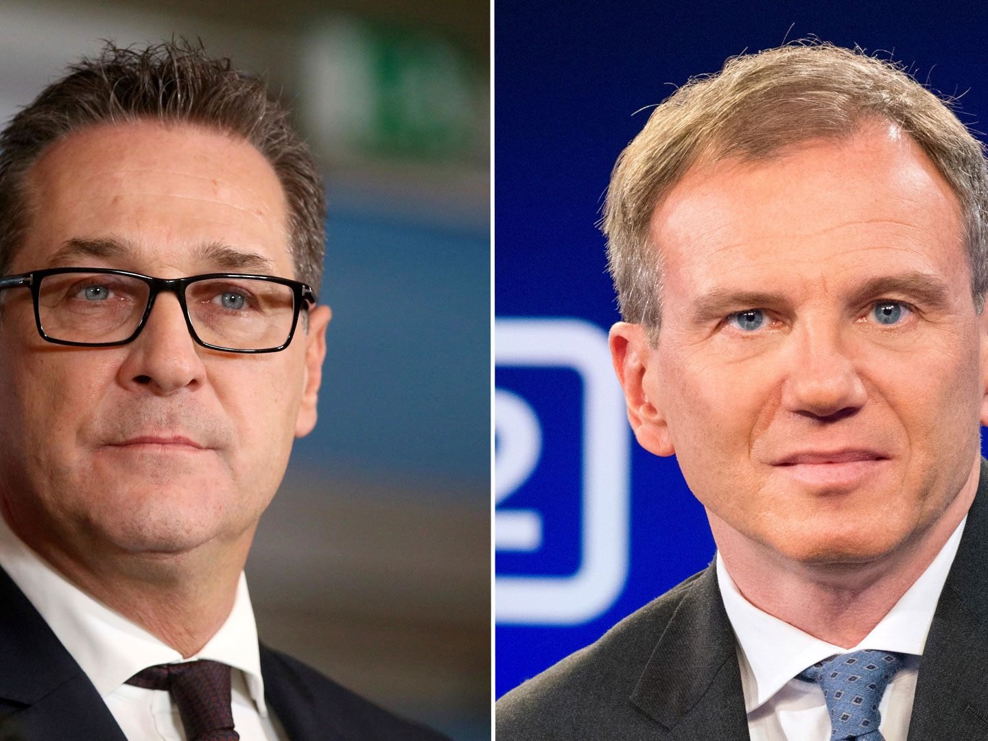 Vizekanzler Strache und ZIB 2-Moderator Wolf befinden sich im Clinch. Vizekanzler Strache und ZIB 2-Moderator Wolf befinden sich im Clinch.