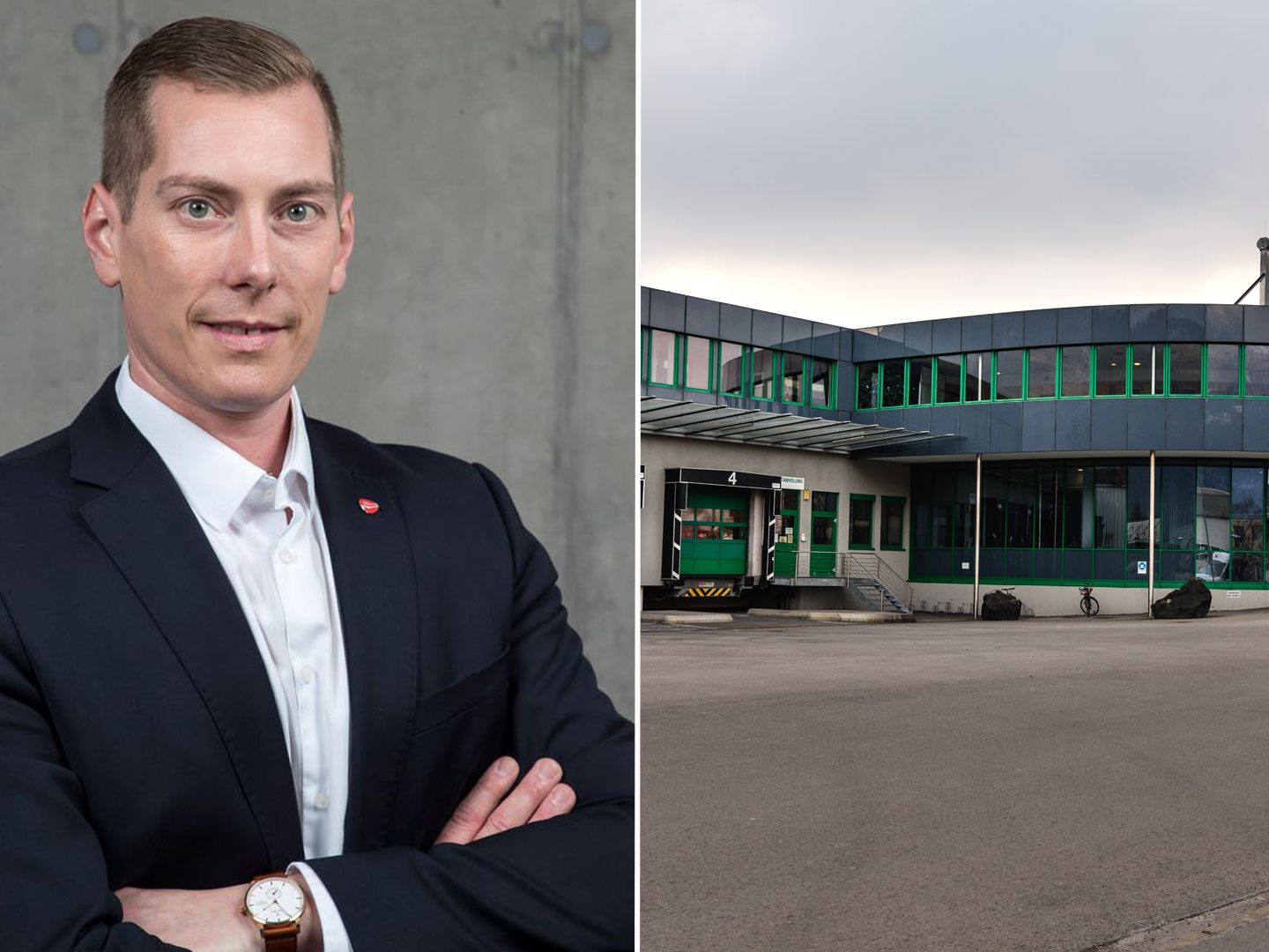 Manuel Gohm, der Standortgeschäftsleiter in Schwarzach bietet den efef-Mitarbeitern Jobs an.