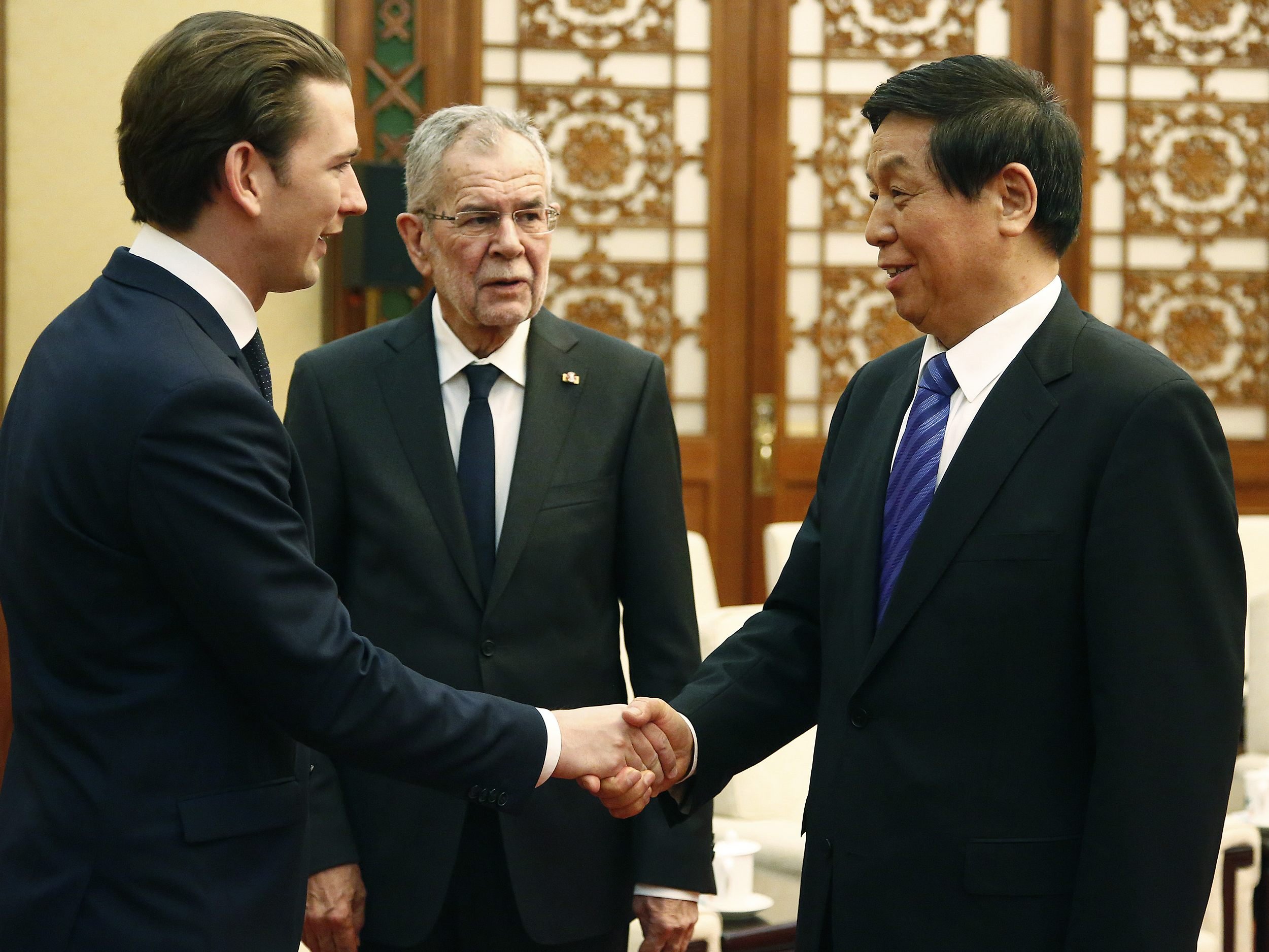 Der chinesische Präsident empfing die österreichische Staatsspitze.