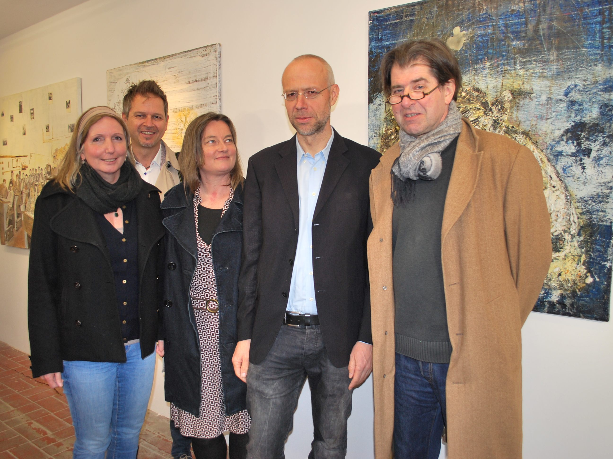 Christine Lingg, Rudi Malin, Ingrid Loacker, Christian Geismayr, Harald Gfader bei der Ausstellungseröffnung. Christine Lingg, Rudi Malin, Ingrid Loacker, Christian Geismayr, Harald Gfader bei der Ausstellungseröffnung.