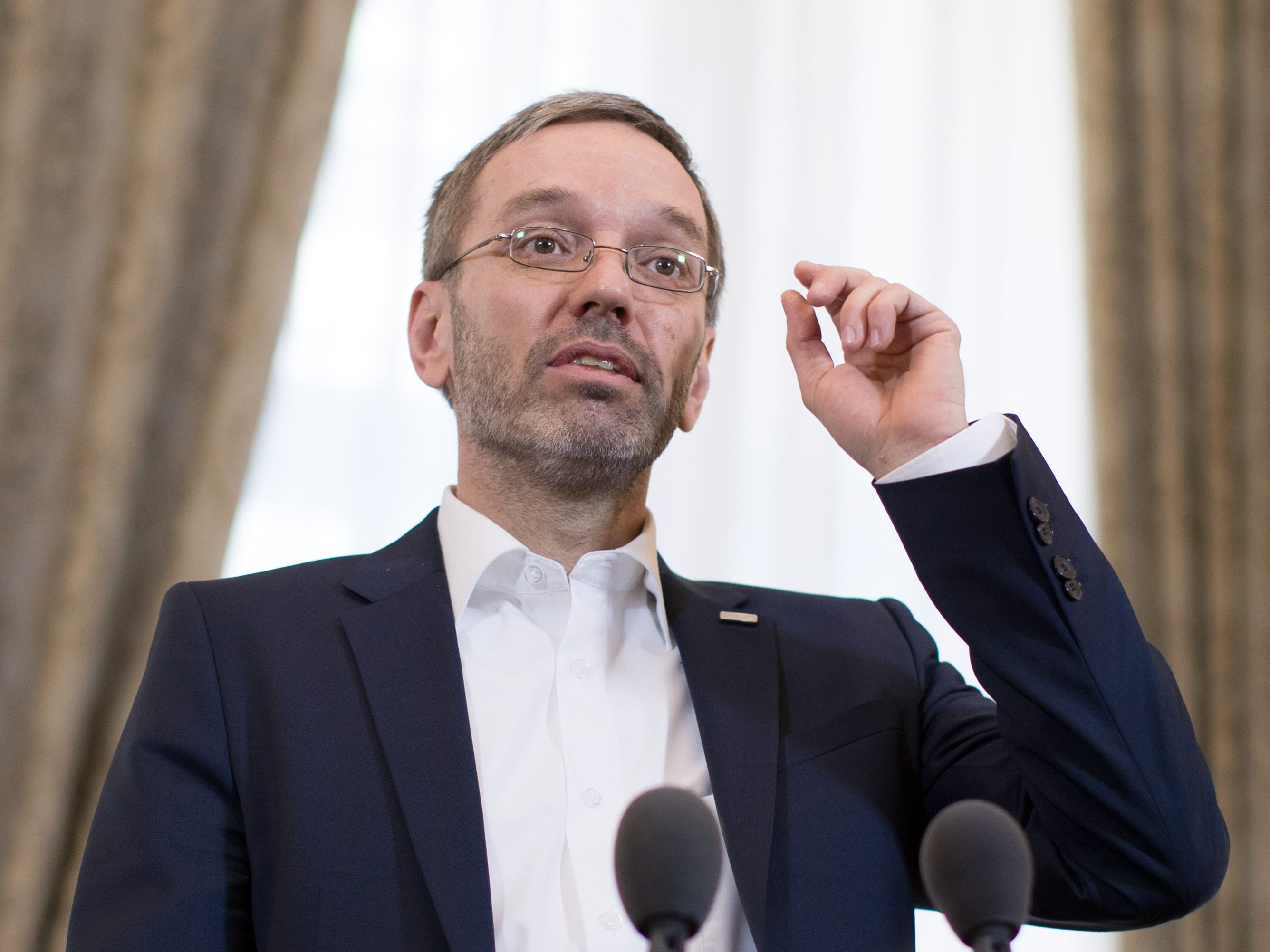 Innenminister Herbert Kickl (FPÖ) nach einer Sitzung des Ministerrates.