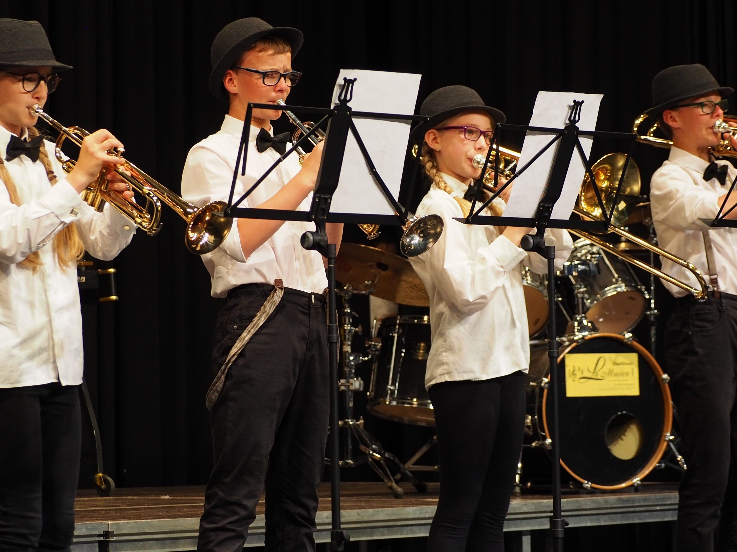 Posaunenquartett beim Jahreskonzert der Musikschule Posaunenquartett beim Jahreskonzert der Musikschule