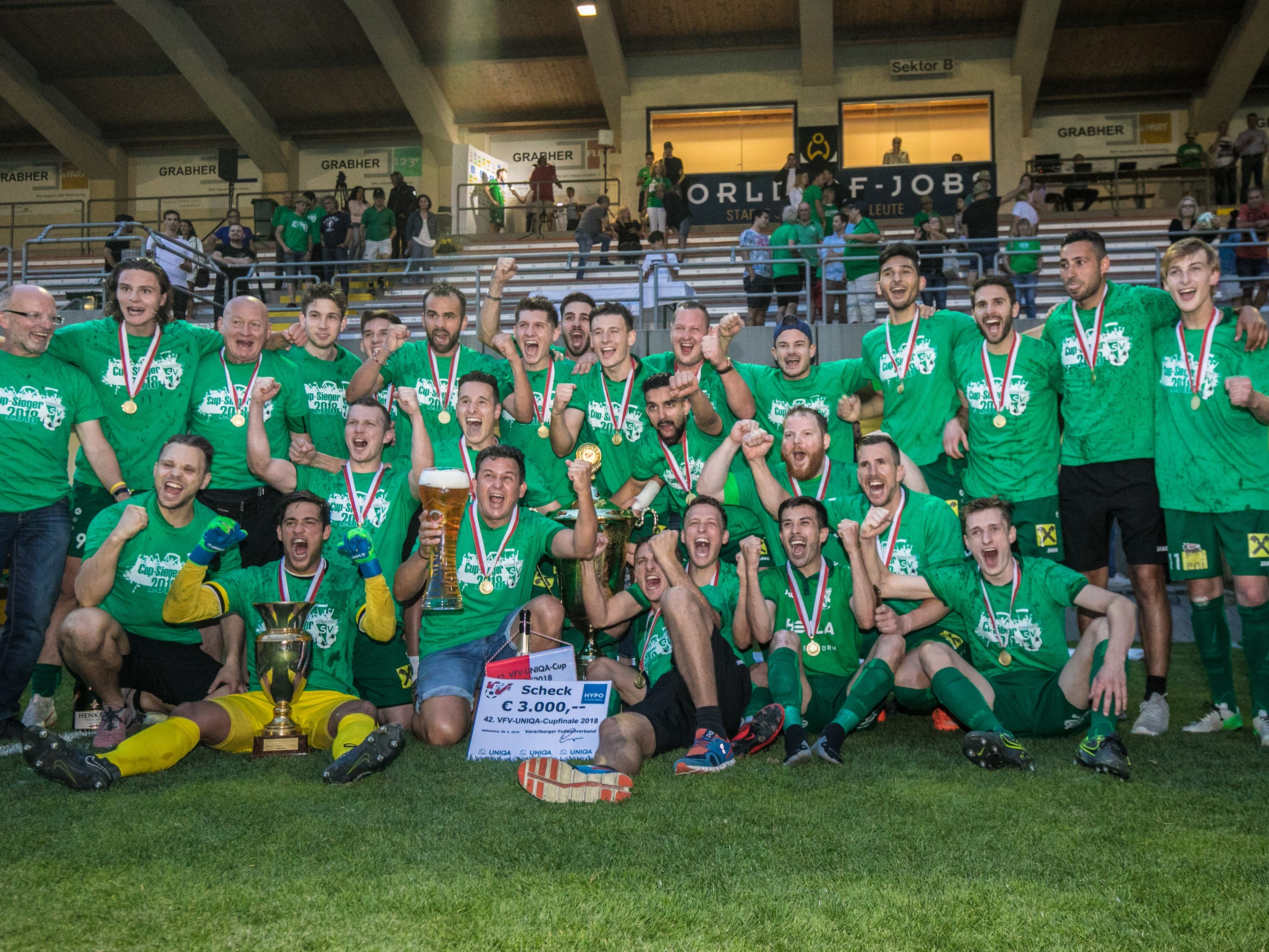 Der Dornbirner SV feiert erstmalig den VFV-Cup Titel der Vereinsgeschichte. Der Dornbirner SV feiert erstmalig den VFV-Cup Titel der Vereinsgeschichte.
