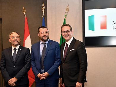 Strache und Italiens Innenminister Salvini sind sich einig Strache und Italiens Innenminister Salvini sind sich einig