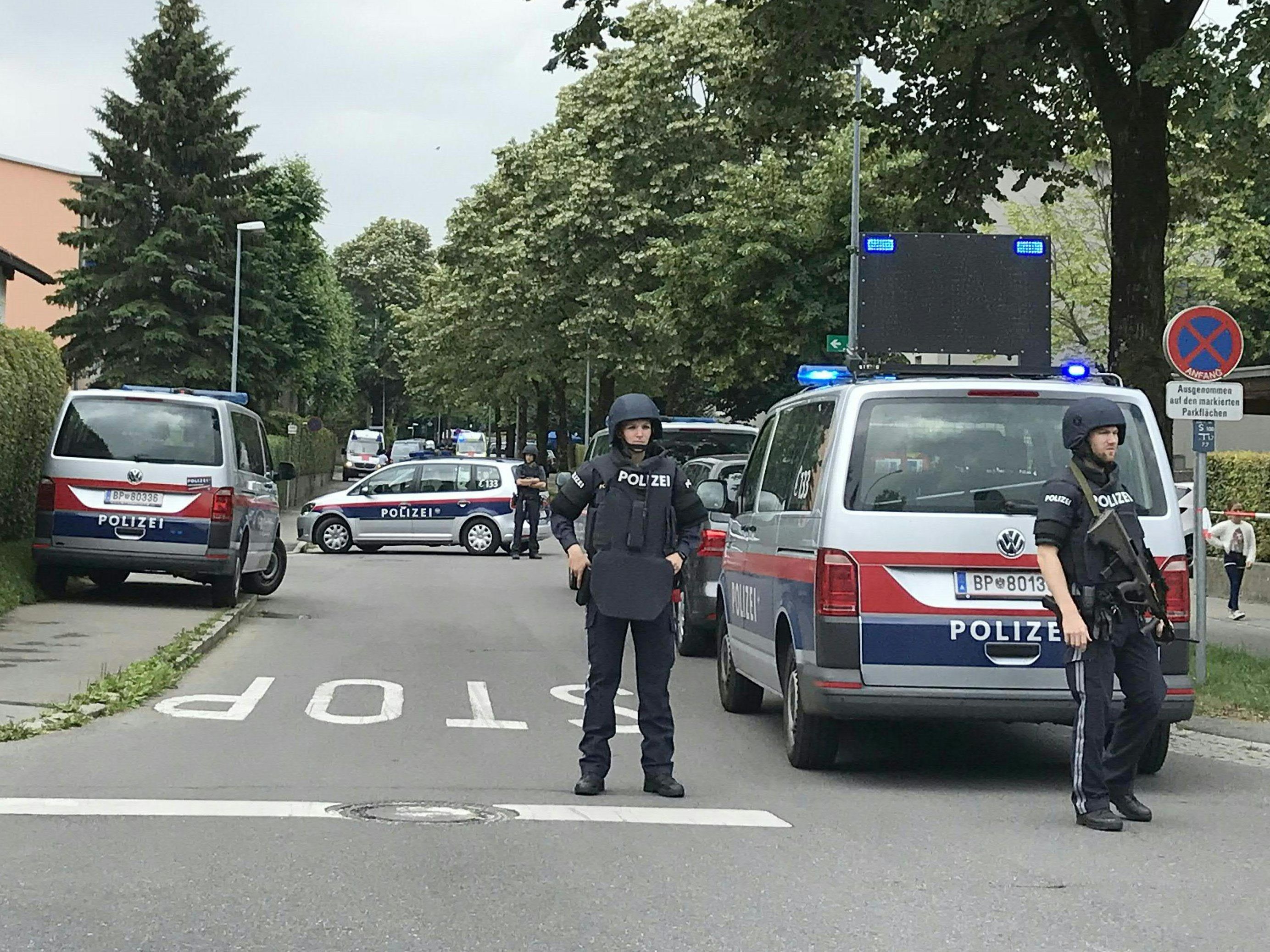 Großeinsatz der Polizei in Bregenz.